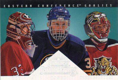 Patrick Roy, Dominik Hasek, John Vanbiesbrouck #3 Hockey Cards 1994 Donruss Dominators