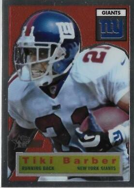 Tiki Barber [Retrofractor] #22 Football Cards 2001 Topps Heritage