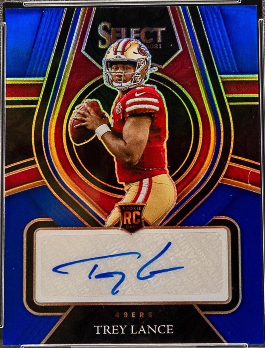 Trey Lance [Blue] #RS-TLA Prices | 2021 Panini Select Rookie Signatures ...