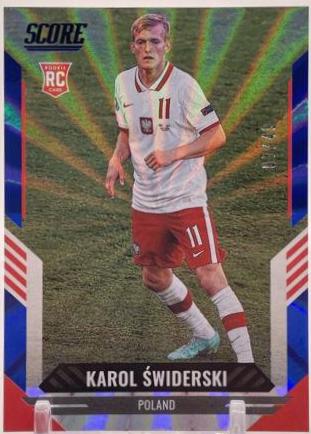 Karol Swiderski [Blue Laser] #53 Soccer Cards 2021 Panini Score FIFA