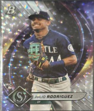 2022 Julio Rodriguez Bowman Invicta high quality Cracked Ice Atomic Refractor Card #d /150