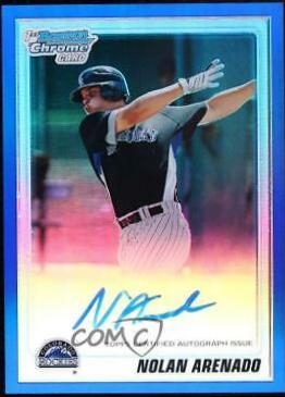 Nolan Arenado [Blue Refractor Autograph] #BCP91 Baseball Cards 2010 Bowman Chrome Prospects