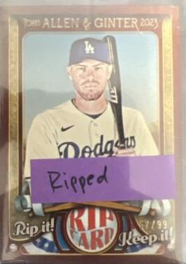 Buy 2021 Allen and Ginter Freddie Freeman Rip card *unripped*