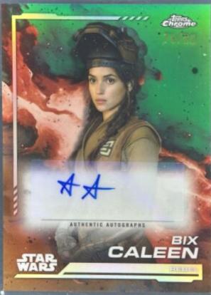 Adria Arjona as Bix Caleen [Kashyyyk Green Refractor] #AU-AA Star Wars 2024 Topps Chrome Autograph