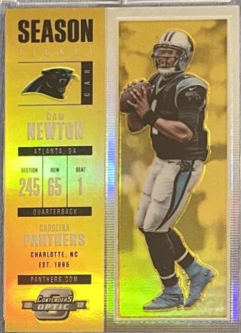 Cam Newton [Gold] #4 Football Cards 2017 Panini Contenders Optic