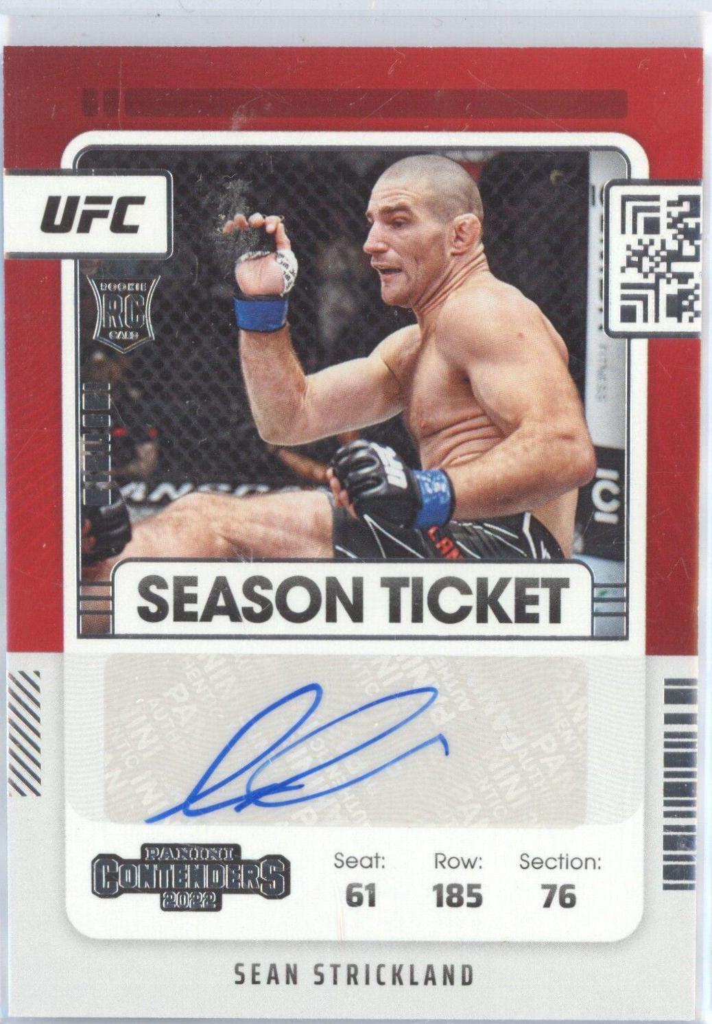 Sean Strickland #ST-SSK Ufc Cards 2022 Panini Chronicles UFC Contenders Rookie Season Ticket Autographs