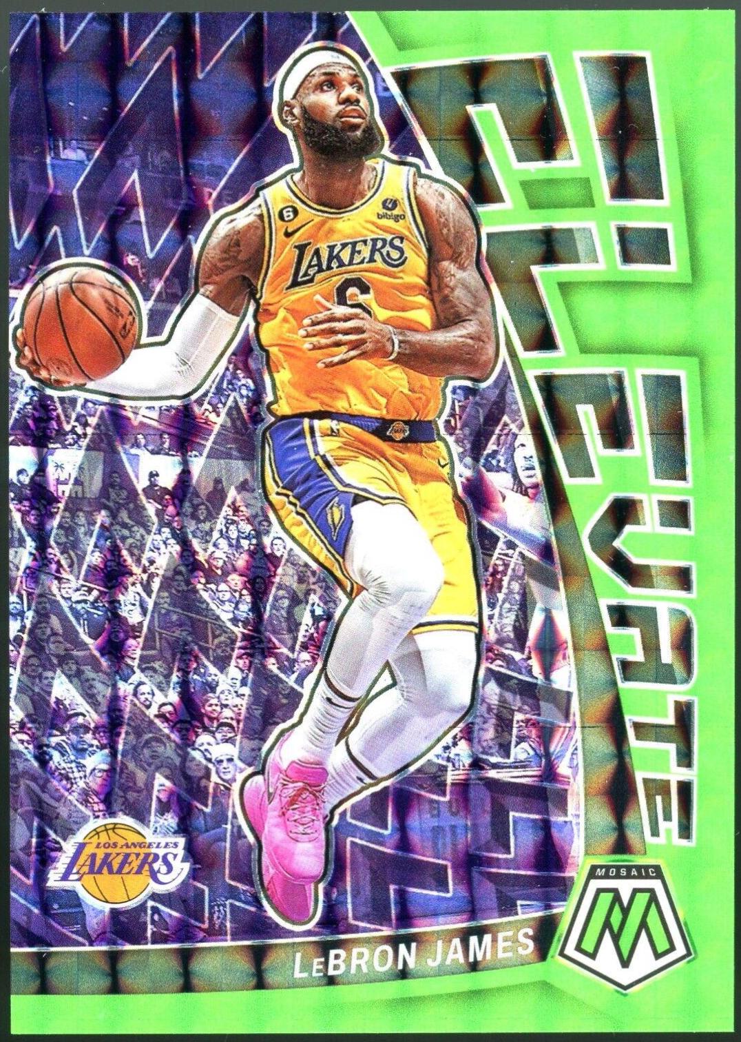 LeBron James Green Fourescent 4 Prices 2022 Panini Mosaic Elevate