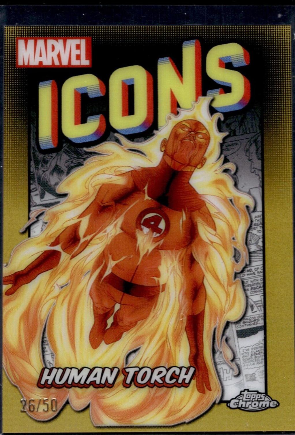 Human Torch [Gold Refractor] #MI-7 Marvel 2024 Topps Chrome Icons