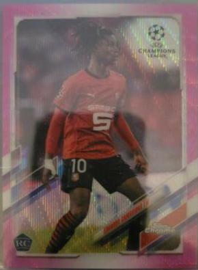 Eduardo Camavinga [Pink Xfractor] #44 Soccer Cards 2020 Topps Chrome UEFA Champions League