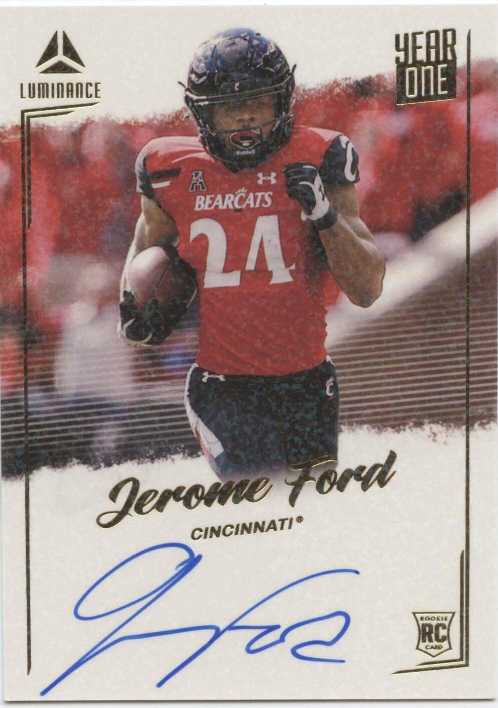 Jerome Ford #YSR-JFO Football Cards 2022 Panini Luminance Year One Signatures RPS