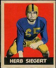 Herb Siegert #70 Football Cards 1949 Leaf