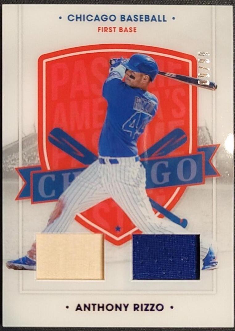 Anthony Rizzo [Dual Swatch Blue] #23 Baseball Cards 2021 Panini Chronicles America's Pastime