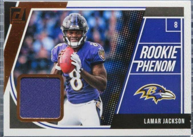 Lamar Jackson #17 Football Cards 2018 Donruss Rookie Phenom Jersey