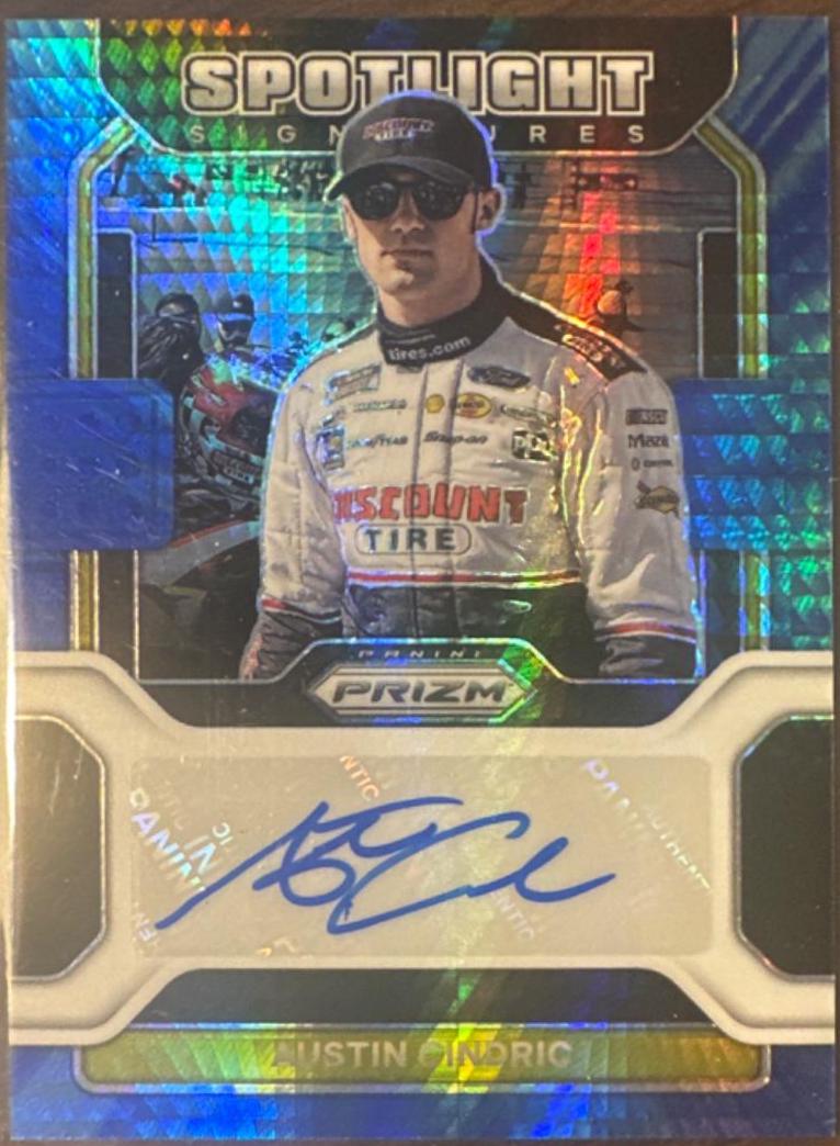 Austin Cindric [Hyper Carolina Blue] #SS-AC Racing Cards 2022 Panini Prizm Nascar Spotlight Signatures