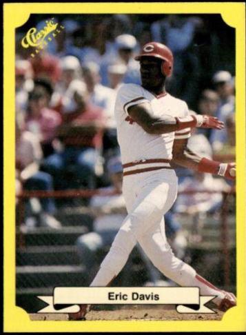 Eric Davis [Green Back] #102 Baseball Cards 1987 Classic Travel Update