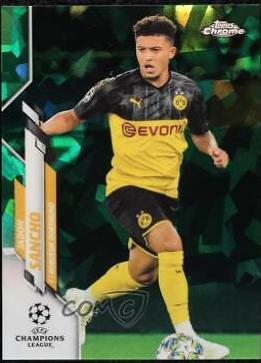 Jadon Sancho [Green] #16 Soccer Cards 2019 Topps Chrome UEFA Champions League Sapphire