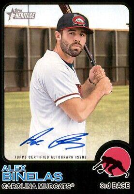 Alex Binelas [Black] #ROA-AB Baseball Cards 2022 Topps Heritage Minor League Real One Autographs