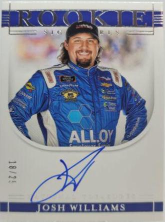 Josh Williams #R-JW Racing Cards 2021 Panini National Treasures NASCAR Rookie Signatures