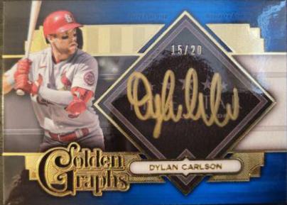 Dylan Carlson [Blue] #GG-DC Baseball Cards 2022 Topps Five Star Golden Graphs Autographs