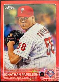 Jonathan Papelbon [Red Refractor] #147 Baseball Cards 2015 Topps Chrome