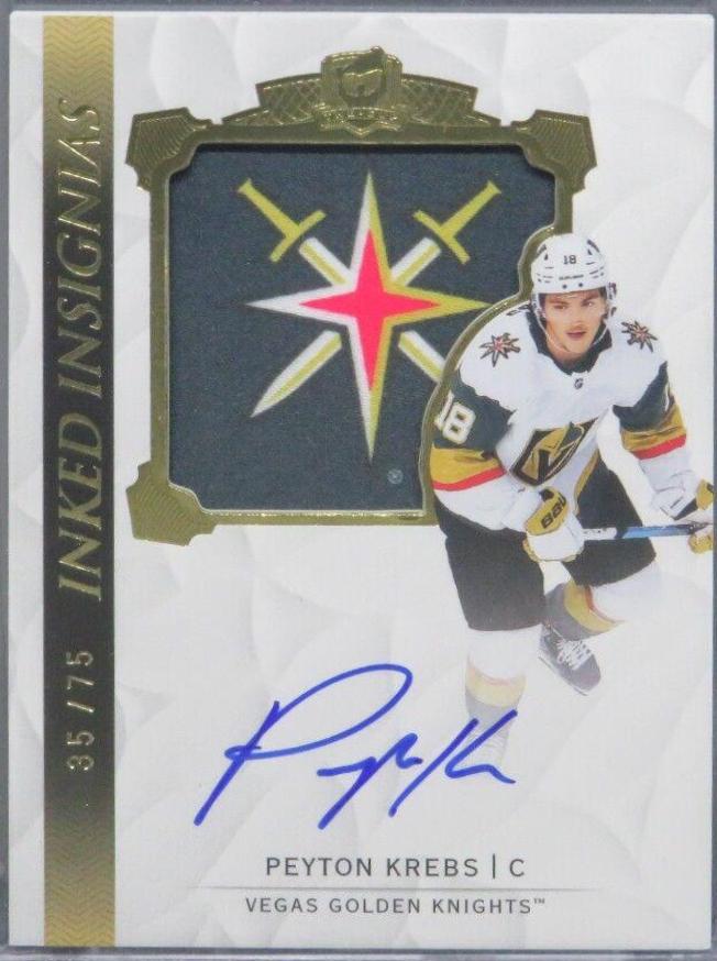 Peyton Krebs #II-PK Hockey Cards 2020 Upper Deck The Cup Inked Insignias Autograph Patch