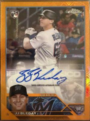 JJ Bleday [Orange] #RCA-JB Baseball Cards 2023 Topps Chrome Logofractor Autograph