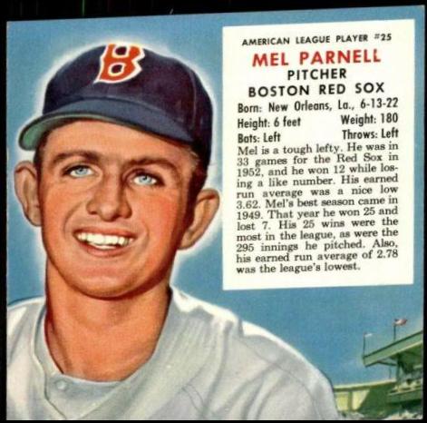 Mel Parnell #25 Baseball Cards 1953 Red Man Tobacco