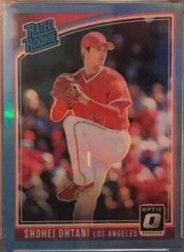 Shohei Ohtani [Carolina Blue] #176 Baseball Cards 2018 Panini Donruss Optic