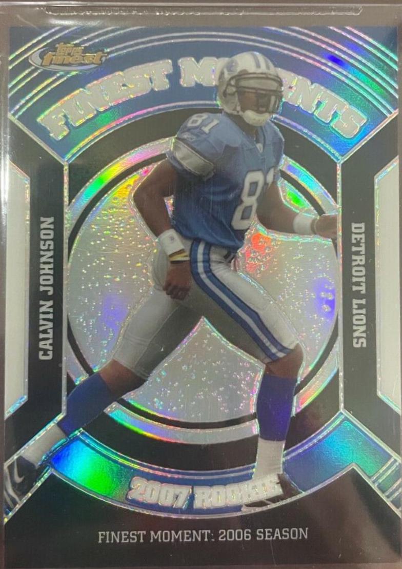 Offers CALVIN JOHNSON Rookie 2007 Topps Finest Moments Refractor HOF RC