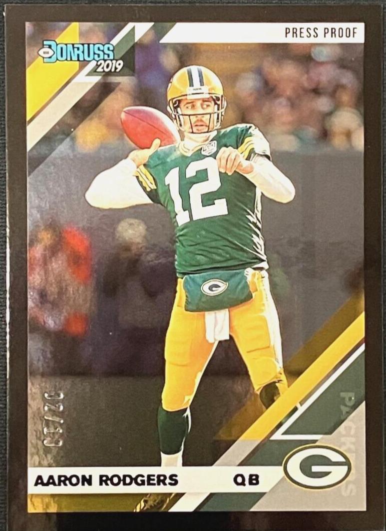 Aaron Rodgers [Black Press Proof] #98 Football Cards 2019 Donruss