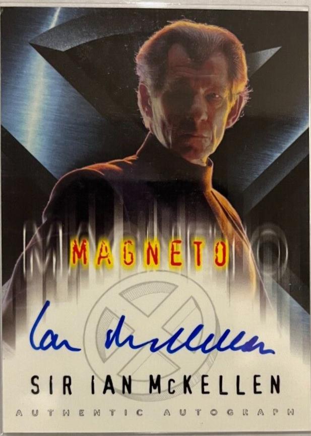 Sir Ian McKellen as Magneto Marvel 2000 Topps X-Men The Movie Autograph