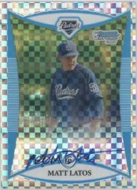 Matt Latos [Xfractor Autograph] #BCP263 Baseball Cards 2008 Bowman Chrome Prospects