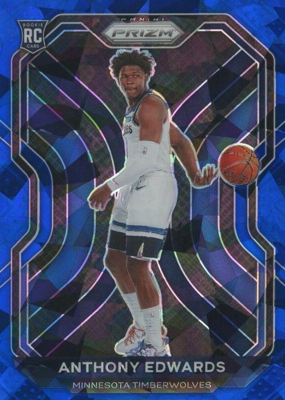 Anthony Edwards [Blue Ice Prizm] #258 Basketball Cards 2020 Panini Prizm