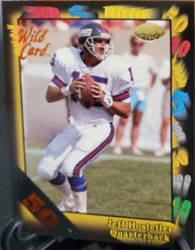 Jeff Hostetler [50 Stripe] #141 Football Cards 1991 Wild Card