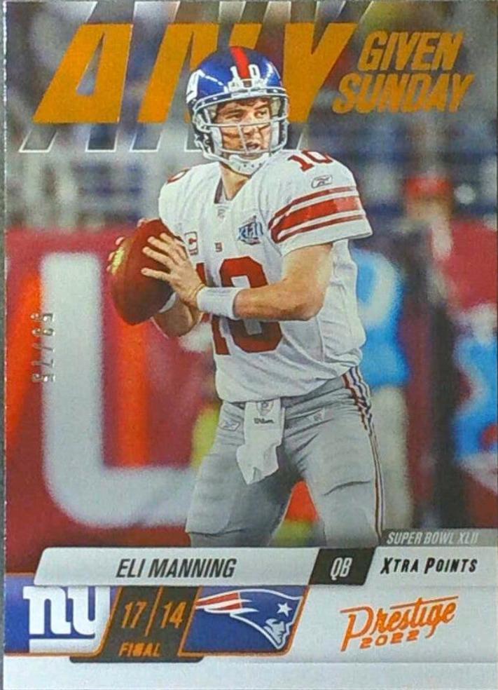 Eli Manning [Orange] #6 Football Cards 2022 Panini Prestige Any Given Sunday