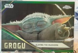 Slaying the Mudhorn [Green Refractor] #JG-3 Star Wars 2023 Topps Chrome Journey of Grogu