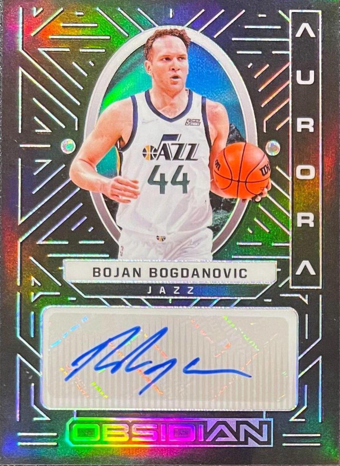 Bojan Bogdanovic #AUR-BOJ Basketball Cards 2021 Panini Obsidian Aurora Autographs