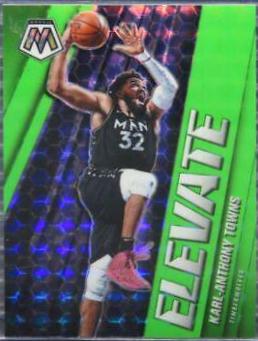 Karl Anthony Towns [Green Fluorescent] #15 Basketball Cards 2020 Panini Mosaic Elevate