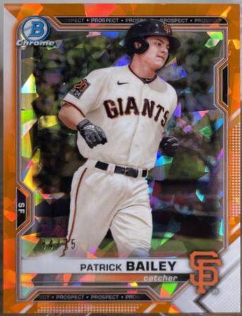 Patrick Bailey [Orange Refractor] #BCP-108 Baseball Cards 2021 Bowman Sapphire