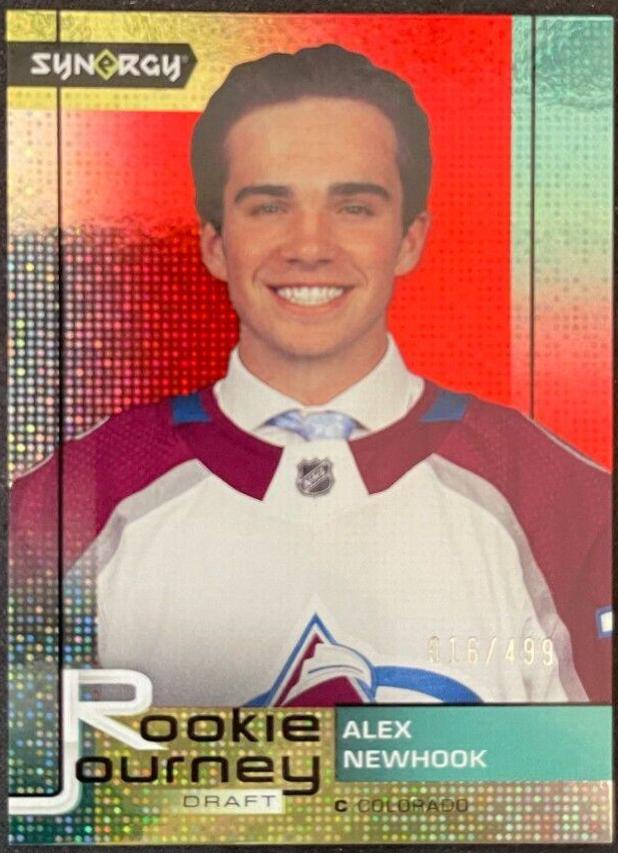 Alex Newhook [Red] #RJ-7 Hockey Cards 2021 Upper Deck Synergy Rookie Journey Draft