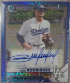 Luis Rodriguez [Choice Refractor] #CPA-LR Baseball Cards 2021 Bowman Chrome Prospect Autographs