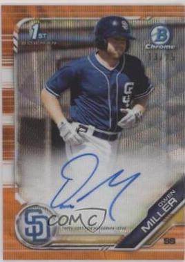 Owen Miller [Orange Wave Refractor] #CPA-OM Baseball Cards 2019 Bowman Chrome Prospects Autographs