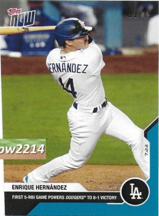 Enrique Hernandez [Blue] #6 Baseball Cards 2020 Topps Now