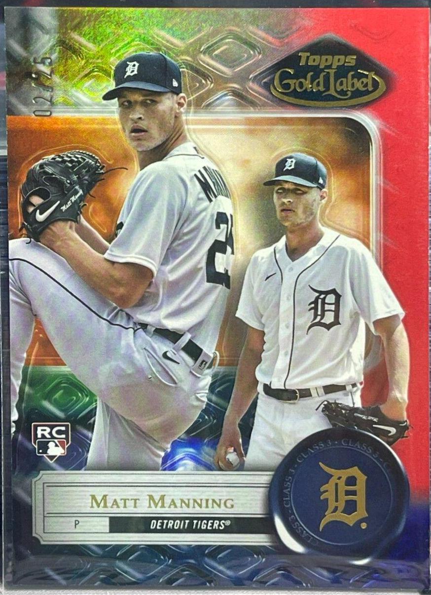 Matt Manning [Class 3 Red] #2 Baseball Cards 2022 Topps Gold Label