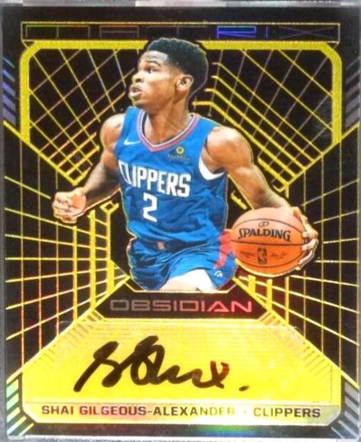 Shai Gilgeous Alexander [Yellow] #MA-SGA Basketball Cards 2018 Panini Obsidian Matrix Autographs