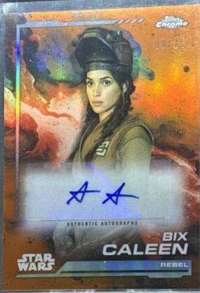 Adria Arjona as Bix Caleen [Rebel Orange Refractor] #AU-AA Star Wars 2024 Topps Chrome Autograph