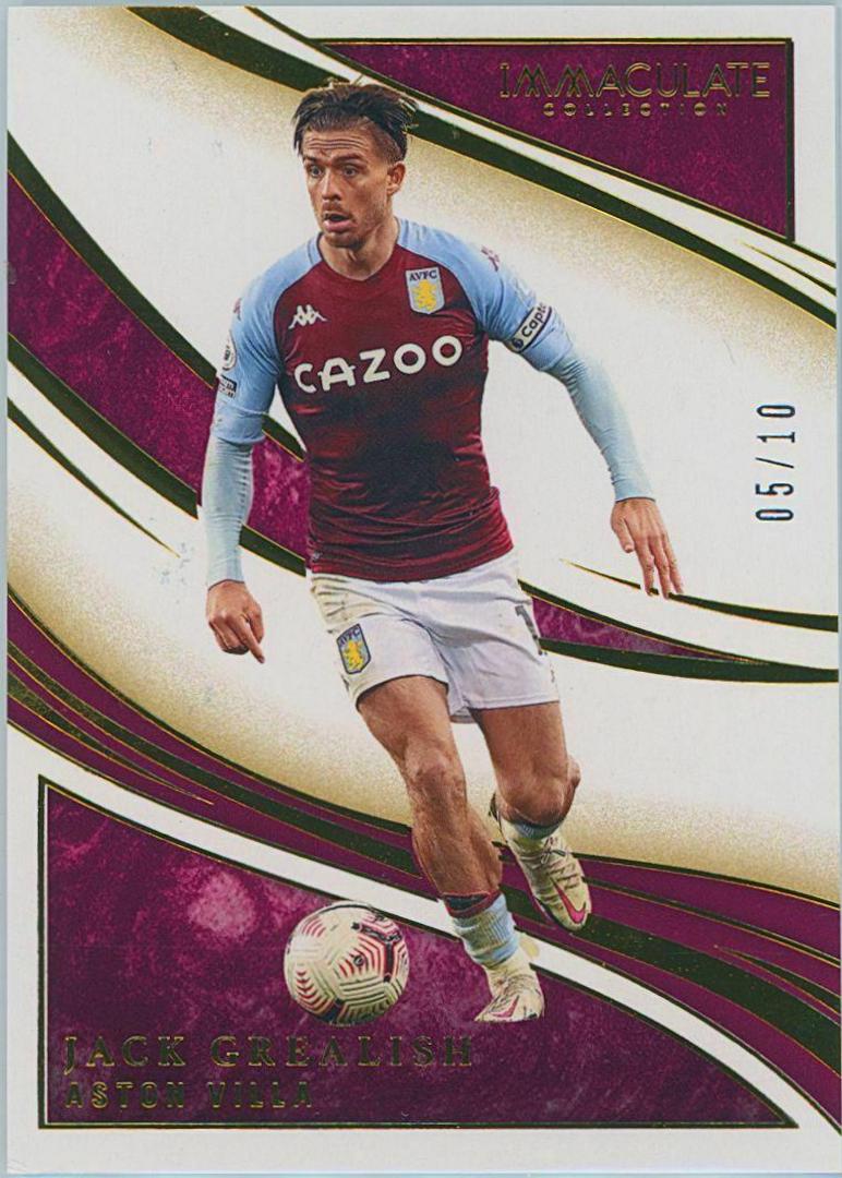 Jack Grealish [Gold] #141 Soccer Cards 2020 Panini Immaculate Collection