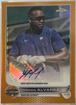 Yordan Alvarez [Orange] #ASGA-YA Baseball Cards 2022 Topps Chrome Update All Star Game Autographs