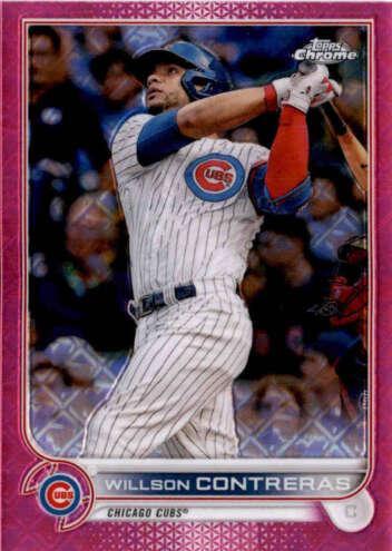 Willson Contreras [Pink] #17 Baseball Cards 2022 Topps Chrome Logofractor