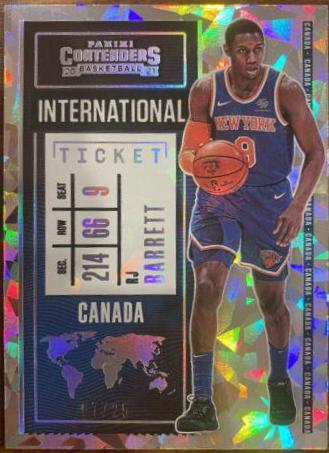 RJ Barrett [Cracked Ice] #7 Basketball Cards 2021 Panini Contenders International Ticket